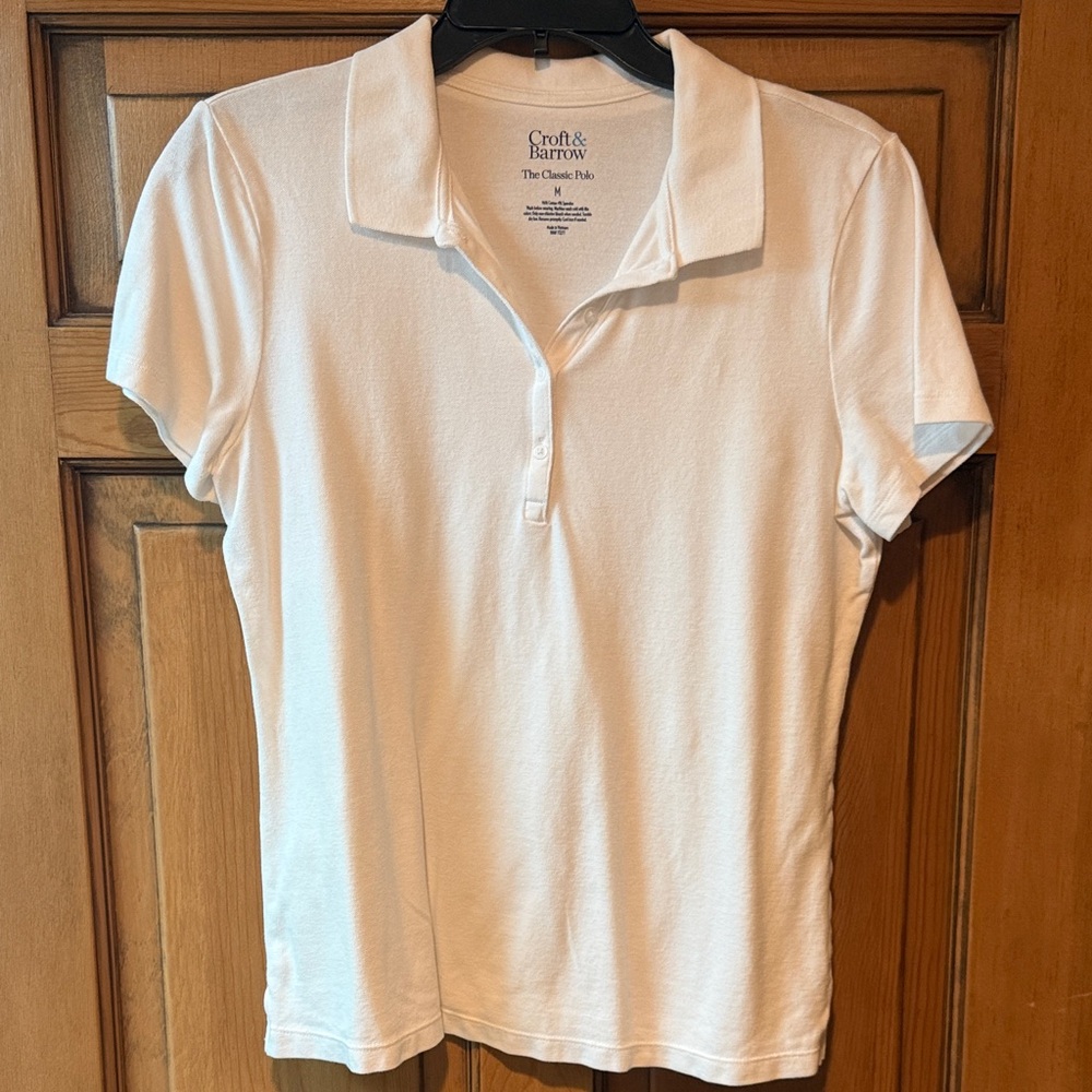 croft & barrow White Short-Sleeve Polo Shirt